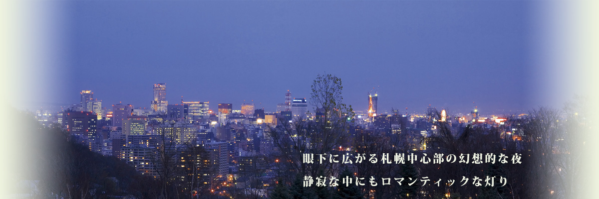 眼下に広がる札幌中心部の幻想的な夜　静寂な中にもロマンティックな灯り