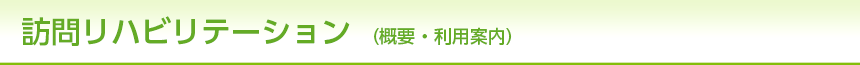 訪問リハビリテーション(概要・利用案内)